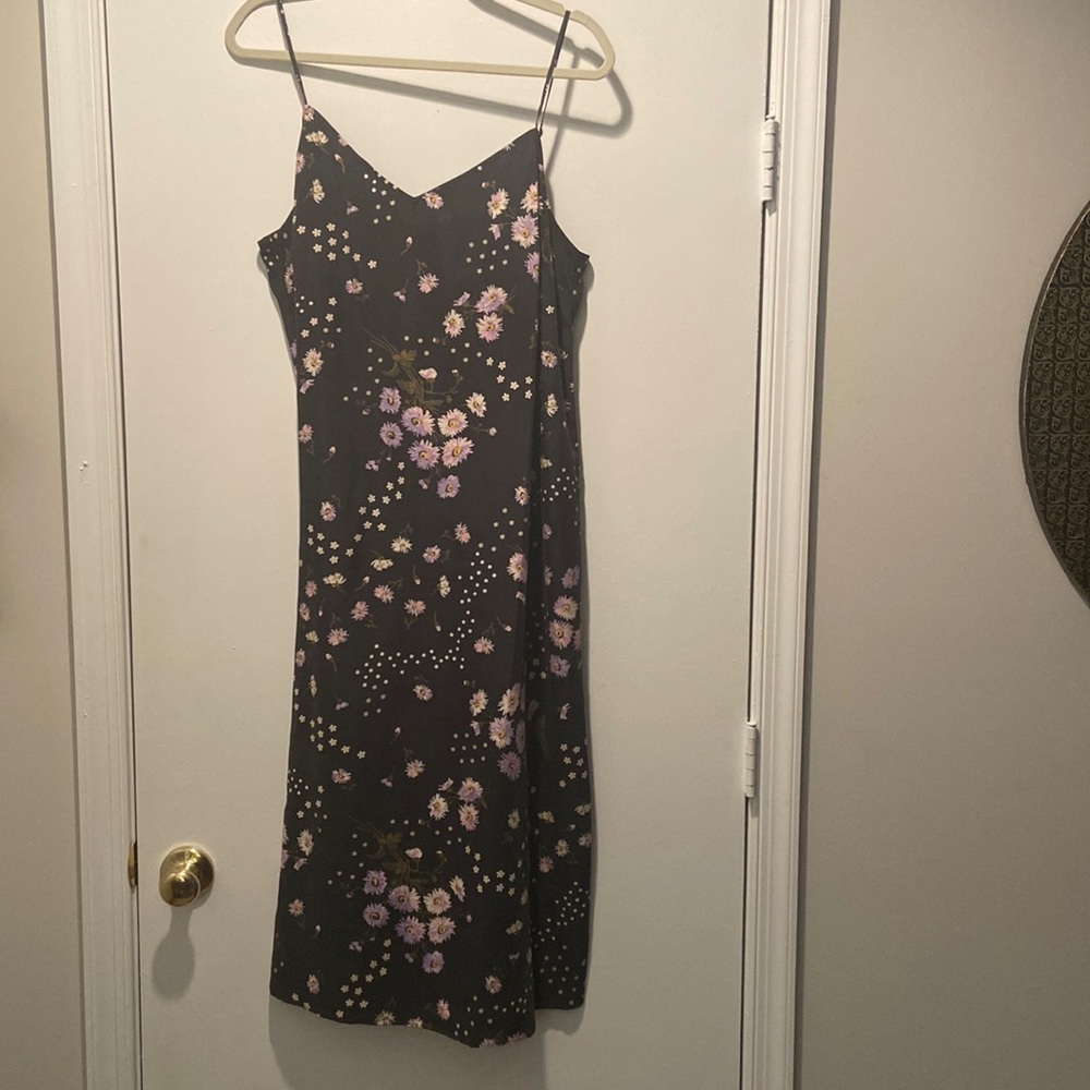 NWT Silk Eva Slip dress with Polka Dots Daisies by Madewell